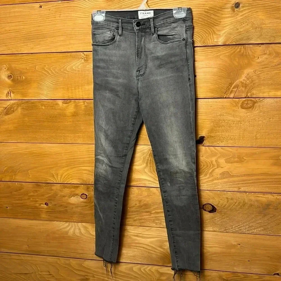 Frame Denim Women’s Jeans 27 Dartmouth slim skinny gray stretch streetwear Y2K - Picture 1 of 11